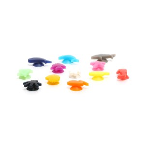 Segna bicchieri in silicone a tema marino e con ventosa sul retro