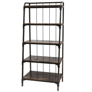 Libreria in stile industriale in ferro e acacia