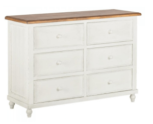 Cassettiera bianca shabby chic