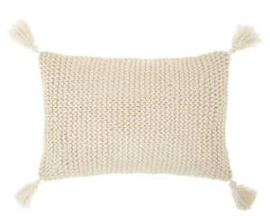 Cuscino in maglia con nappe/ponpon