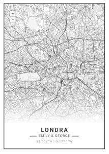 Cartina di Londra con i nomi di due persone