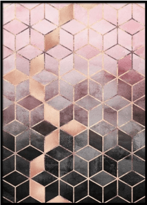 Pink grey gradient cubes