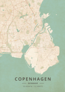 Mappa vintage Copenhagen