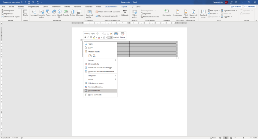 Impostare l'altezza delle righe a 4,45