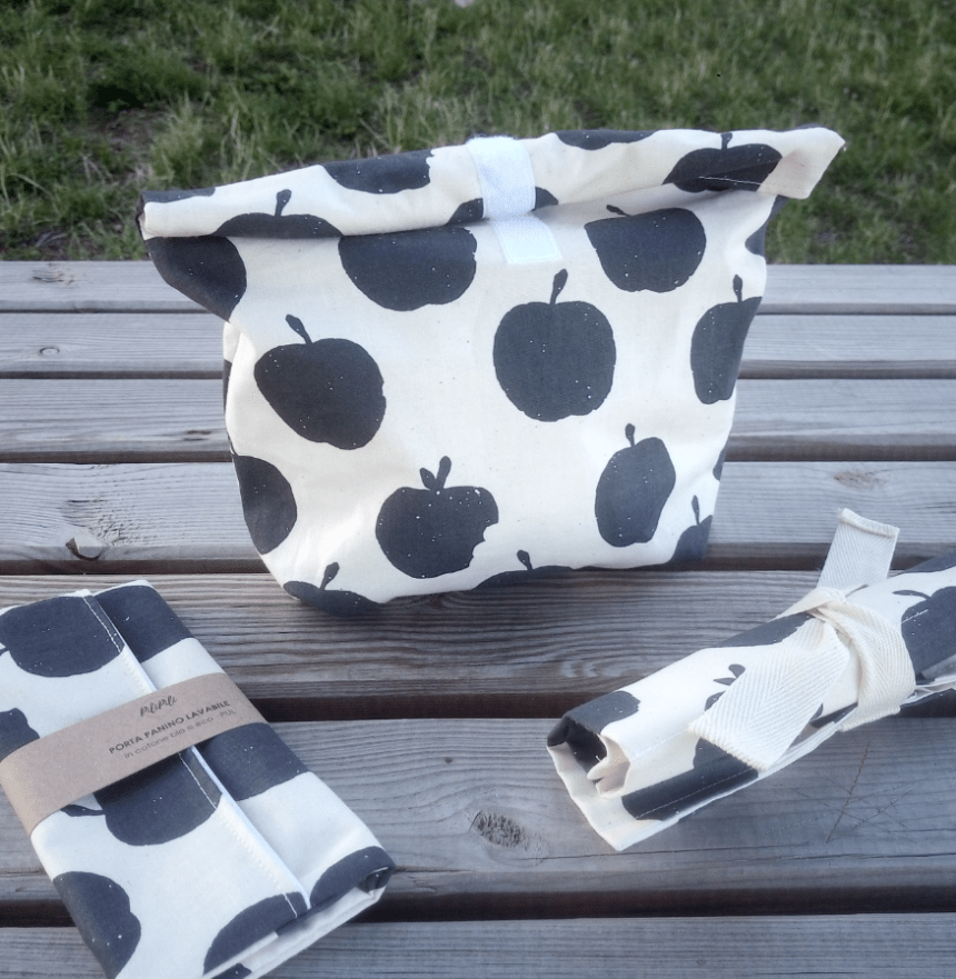 Kit per pranzo al sacco con porta pranzo, portaposate e porta snack