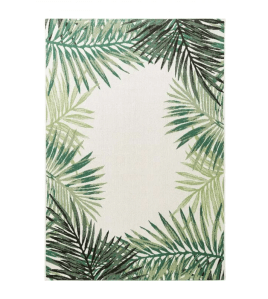 Tappeto con foglie verde chiaro e scuro per un balcone in stile tropical